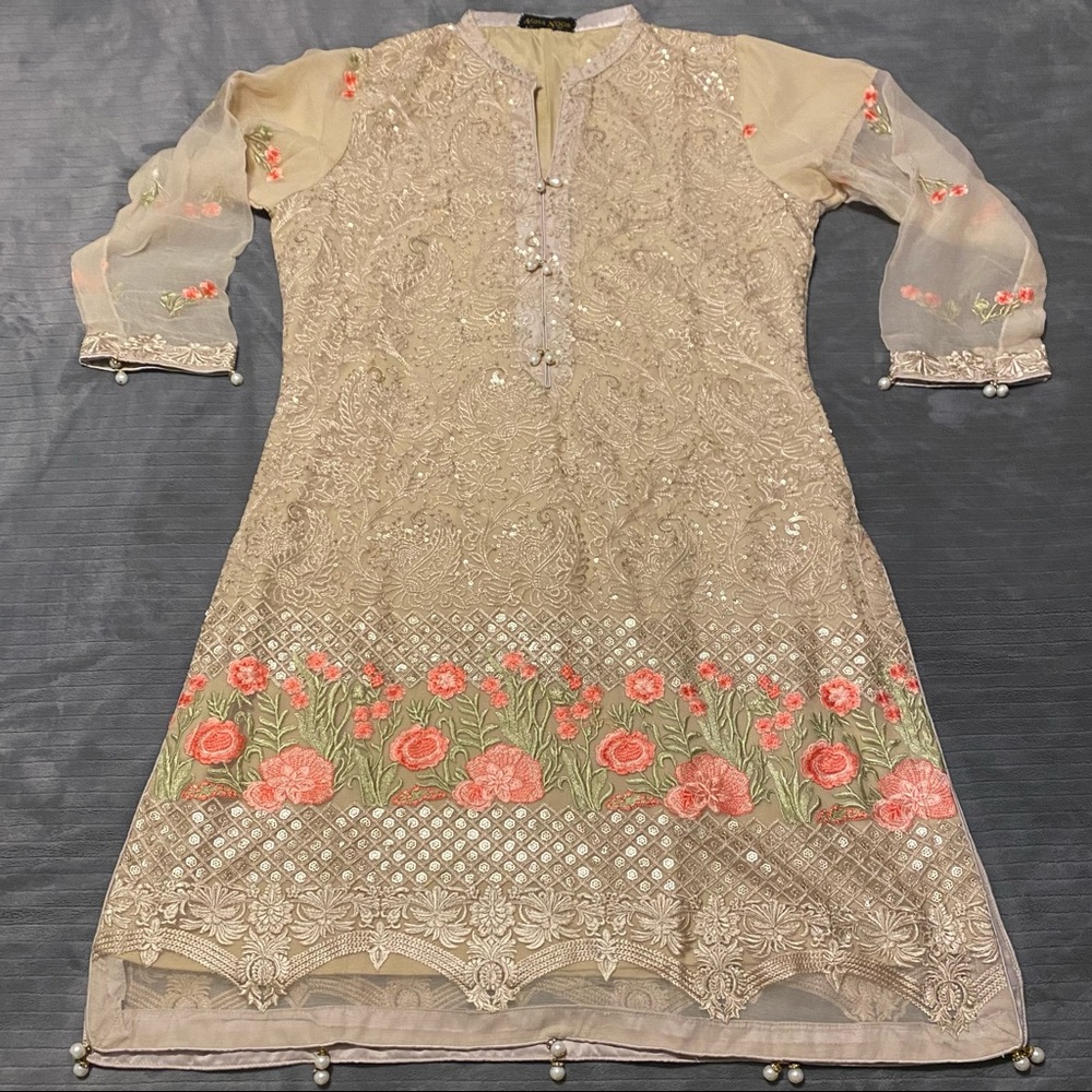 Pakistani Gold Salwar Kameez